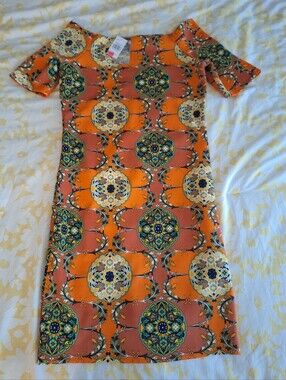 Xhilaration Orange Multi-Pattern Mini Dress